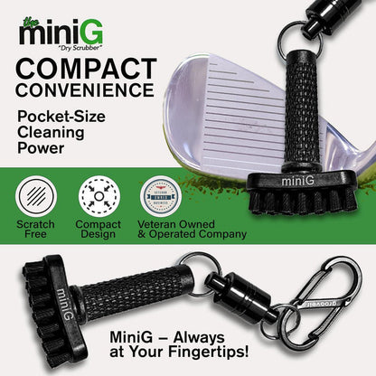 miniG golf club cleaning tool with keychain attachment on a white background - Grooveit miniG – Compact Dry Golf Brush - Grooveit "The Wet Club Scrub" - #golf_club_cleaner# - #golf_club_brush# - #golf_brush# - #grooveit# - #groove_it_brush# - #grooveit_brush# - #groove_cleaner# - #golf_club_cleaning_brush# - #go